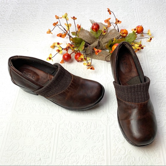 BOC Leather With Knit Trim Clog SZ 9 - Picture 1 of 7
